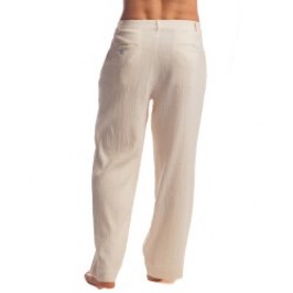 Pantalon de la marque L HOMME INVISIBLE - Palm Spring - Pantalon Lounge à Plis - Vanille - Ref : RW20 PAL 011