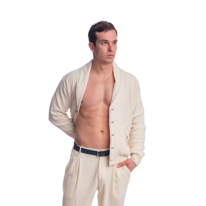 Veste de la marque L HOMME INVISIBLE - Palm Spring - Veste Col Châle - Vanille - Ref : HW181 PAL 011