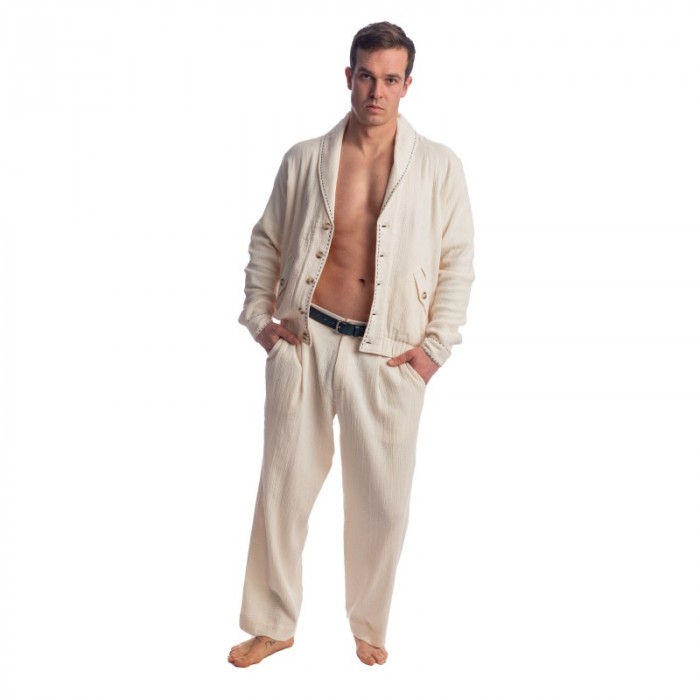Veste de la marque L HOMME INVISIBLE - Palm Spring - Veste Col Châle - Vanille - Ref : HW181 PAL 011