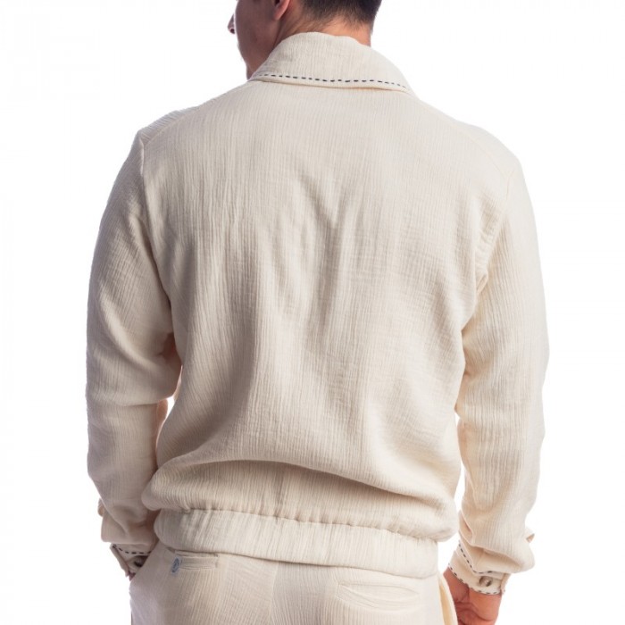 Veste de la marque L HOMME INVISIBLE - Palm Spring - Veste Col Châle - Vanille - Ref : HW181 PAL 011