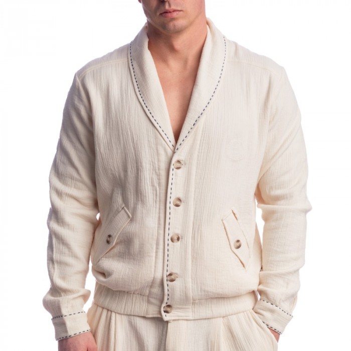Veste de la marque L HOMME INVISIBLE - Palm Spring - Veste Col Châle - Vanille - Ref : HW181 PAL 011 Veste de la marque L HOMME INVISIBLE - Palm Spring - Veste Col Châle - Vanille - Ref : HW181 PAL 011