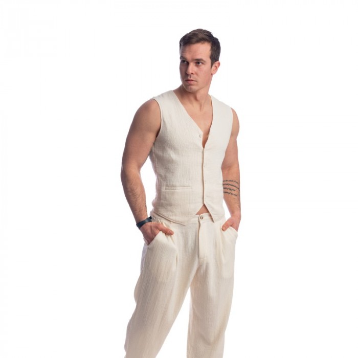 Veste de la marque L HOMME INVISIBLE - Palm Spring - Gilet - Vanille - Ref : RW17 PAL 011