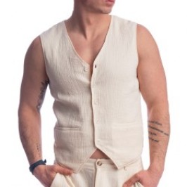 Veste de la marque L HOMME INVISIBLE - Palm Spring - Gilet - Vanille - Ref : RW17 PAL 011