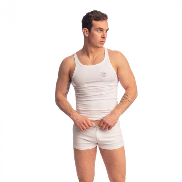 Short de la marque L HOMME INVISIBLE - Short Hot Pants Blanc - Ref : RW07 HOT 002