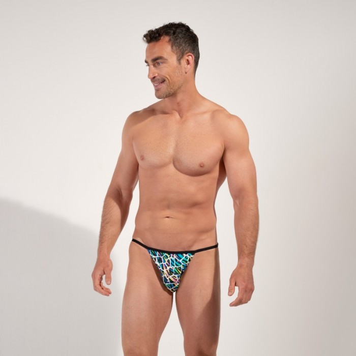 Underwear of the brand HOM - copy of Tanga HOM Funky Styles Tropical Pixel - EDITION LIMITEE - Ref : 403014 P023