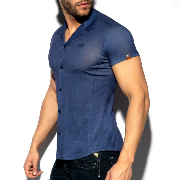Chemise de la marque ES COLLECTION - Chemise Slim Fit - Marine - Ref : SHT023 C09