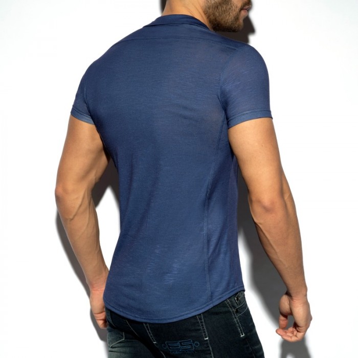 Chemise de la marque ES COLLECTION - Chemise Slim Fit - Marine - Ref : SHT023 C09