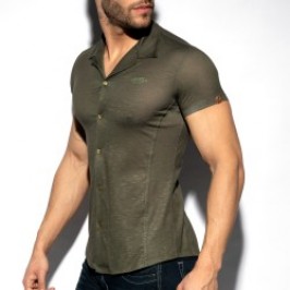 Chemise de la marque ES COLLECTION - Chemise Slim Fit - Kaki - Ref : SHT023 C12