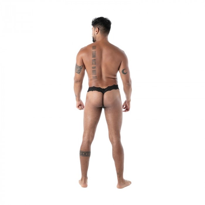 Thong of the brand TOF PARIS - String ultra Tof Paris Fluid Lace - Noir - Ref : TOF593N