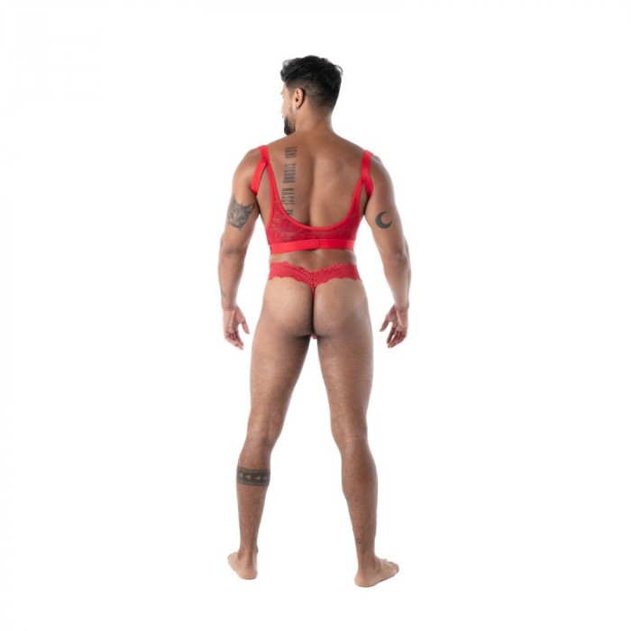 Thong of the brand TOF PARIS - copy of String ultra Tof Paris Fluid Lace - Noir - Ref : TOF593R