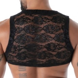 Short Sleeves of the brand TOF PARIS - Crop Top zippé Tof Paris Fluid Lace - Noir - Ref : TOF592N