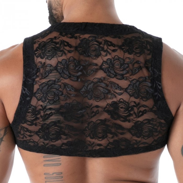 Short Sleeves of the brand TOF PARIS - Crop Top zippé Tof Paris Fluid Lace - Noir - Ref : TOF592N