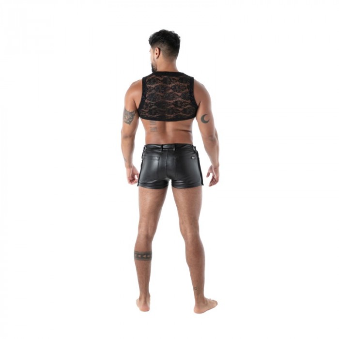 Short Sleeves of the brand TOF PARIS - Crop Top zippé Tof Paris Fluid Lace - Noir - Ref : TOF592N