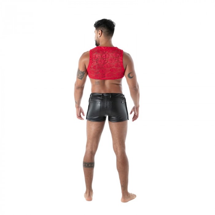 Short Sleeves of the brand TOF PARIS - copy of Crop Top zippé Tof Paris Fluid Lace - Noir - Ref : TOF592R