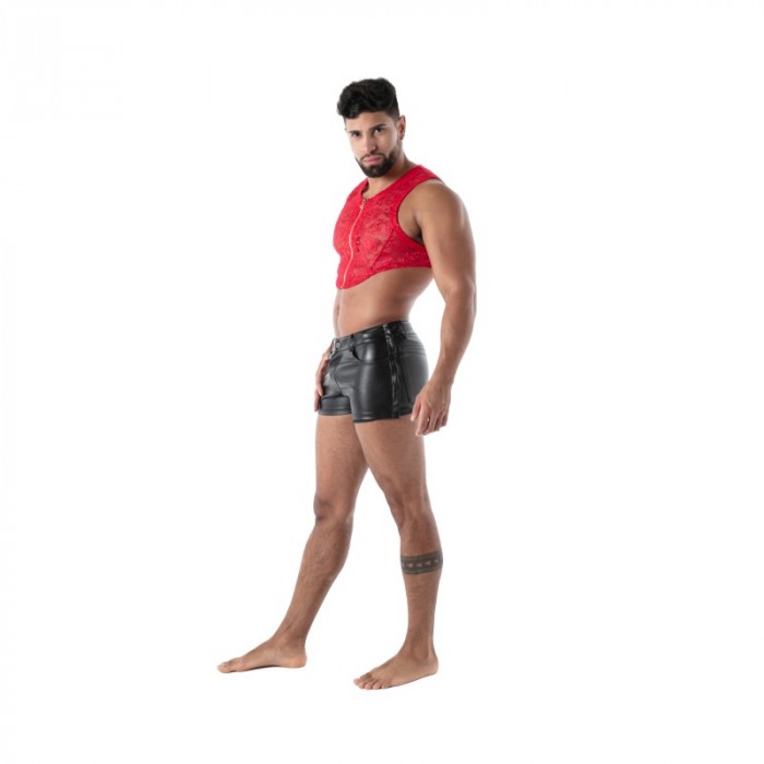 Short Sleeves of the brand TOF PARIS - copy of Crop Top zippé Tof Paris Fluid Lace - Noir - Ref : TOF592R