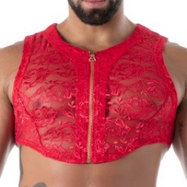 Short Sleeves of the brand TOF PARIS - copy of Crop Top zippé Tof Paris Fluid Lace - Noir - Ref : TOF592R
