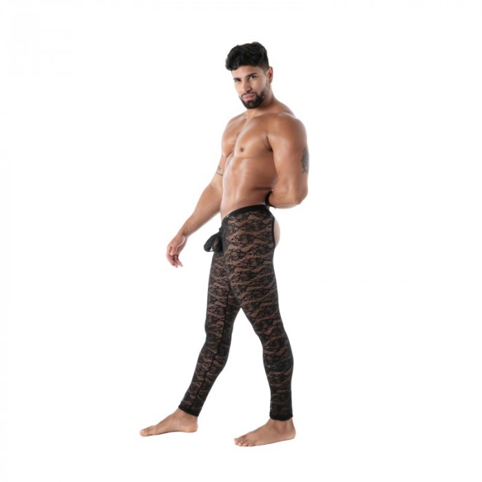  Long Johns of the brand TOF PARIS - Legging Open Tof Paris Fluid Lace - Noir - Ref : TOF591N