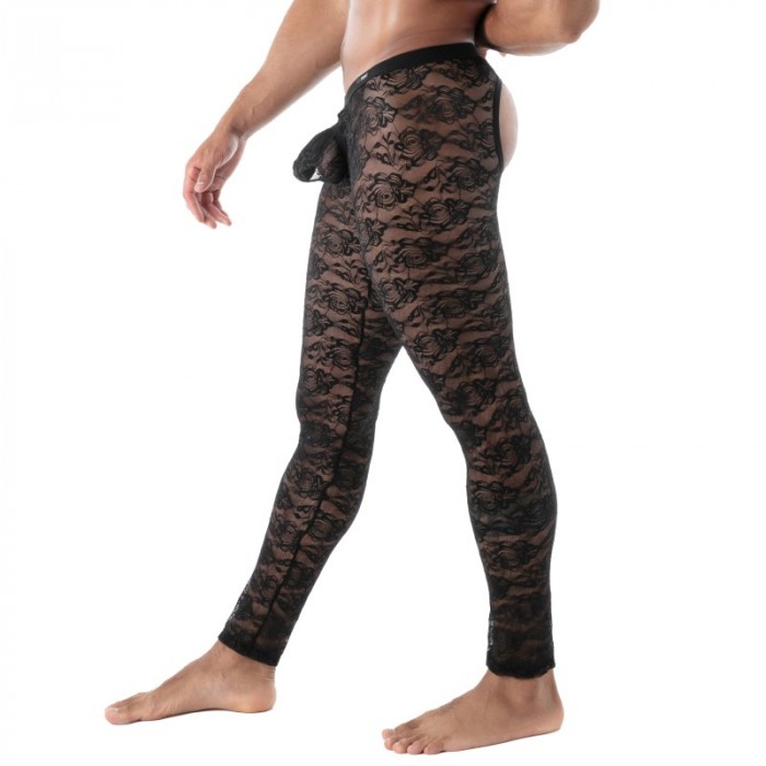  Long Johns of the brand TOF PARIS - Legging Open Tof Paris Fluid Lace - Noir - Ref : TOF591N
