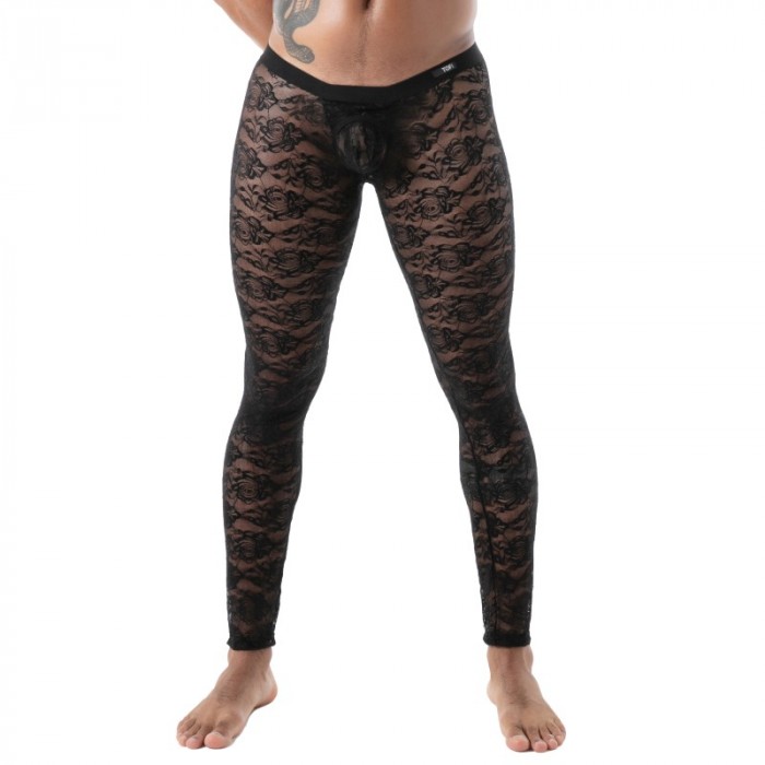 Long Johns of the brand TOF PARIS - Legging Open Tof Paris Fluid Lace - Noir - Ref : TOF591N Long Johns of the brand TOF PARIS - Legging Open Tof Paris Fluid Lace - Noir - Ref : TOF591N