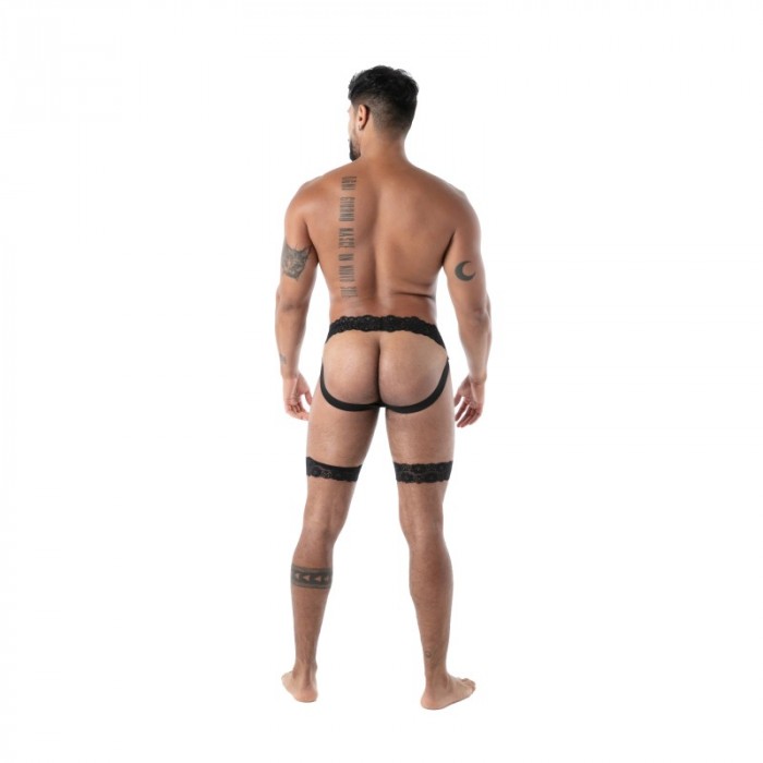 Jockstraps of the brand TOF PARIS - Jock Chaps Tof Paris Fluid Lace - Noir - Ref : TOF587N