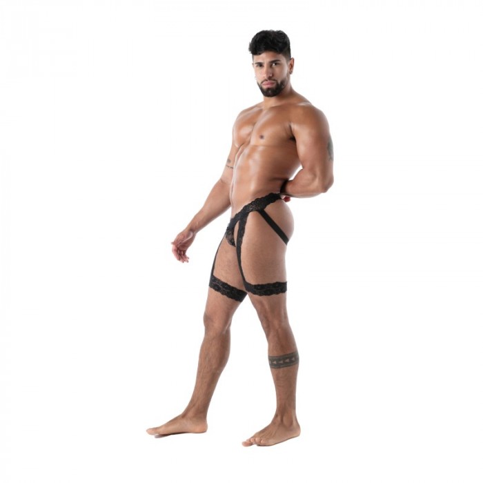 Jockstraps of the brand TOF PARIS - Jock Chaps Tof Paris Fluid Lace - Noir - Ref : TOF587N