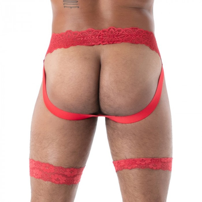 Jockstraps of the brand TOF PARIS - copy of Jock Chaps Tof Paris Fluid Lace - Noir - Ref : TOF587R