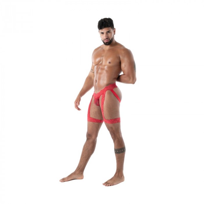 Jockstraps of the brand TOF PARIS - copy of Jock Chaps Tof Paris Fluid Lace - Noir - Ref : TOF587R