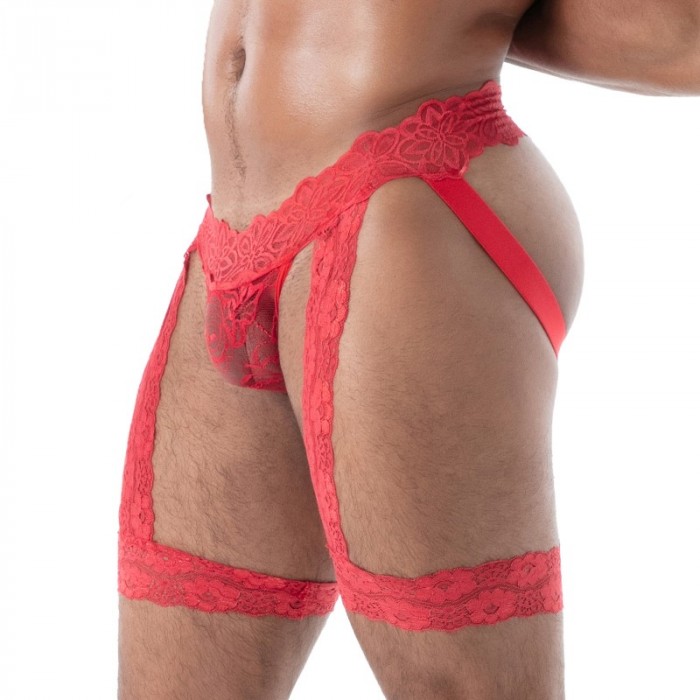Jockstraps of the brand TOF PARIS - copy of Jock Chaps Tof Paris Fluid Lace - Noir - Ref : TOF587R