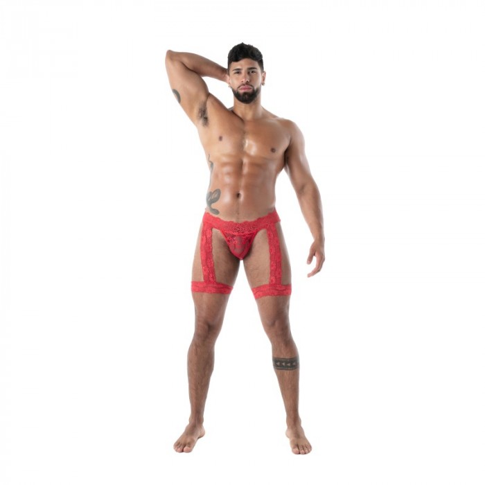 Jockstraps of the brand TOF PARIS - copy of Jock Chaps Tof Paris Fluid Lace - Noir - Ref : TOF587R