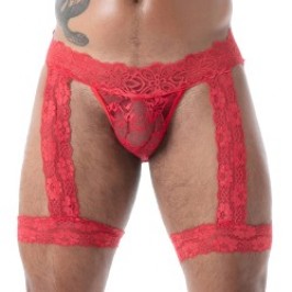 Jockstraps of the brand TOF PARIS - copy of Jock Chaps Tof Paris Fluid Lace - Noir - Ref : TOF587R