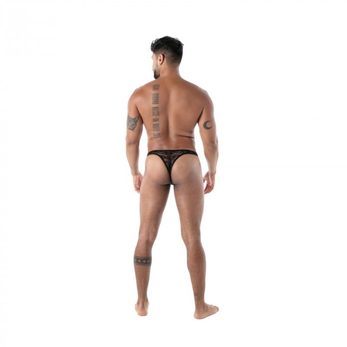 Thong of the brand TOF PARIS - String Tof Paris Fluid Lace - Noir - Ref : TOF586N