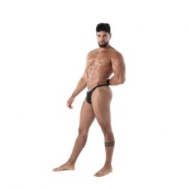 Thong of the brand TOF PARIS - String Tof Paris Fluid Lace - Noir - Ref : TOF586N