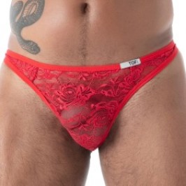 Thong of the brand TOF PARIS - copy of String Tof Paris Fluid Lace - Noir - Ref : TOF586R
