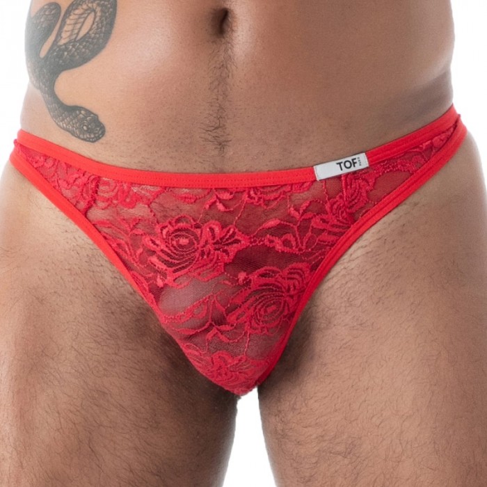 Thong of the brand TOF PARIS - copy of String Tof Paris Fluid Lace - Noir - Ref : TOF586R Thong of the brand TOF PARIS - copy of String Tof Paris Fluid Lace - Noir - Ref : TOF586R