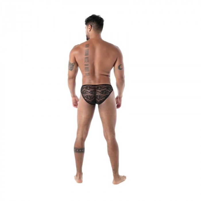 Brief of the brand TOF PARIS - Mini Slip Tof Paris Fluid Lace - Noir - Ref : TOF584N