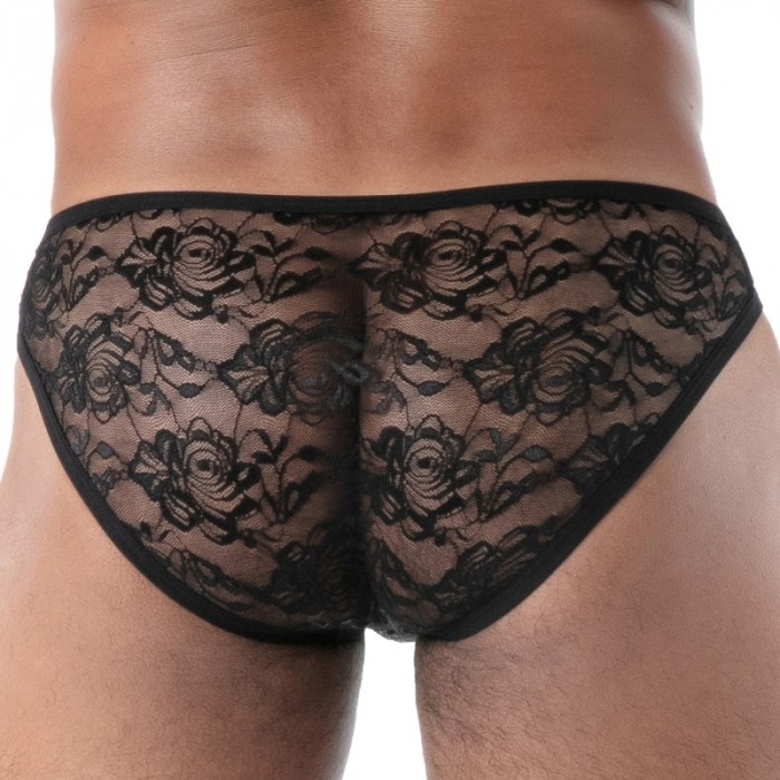 Brief of the brand TOF PARIS - Mini Slip Tof Paris Fluid Lace - Noir - Ref : TOF584N