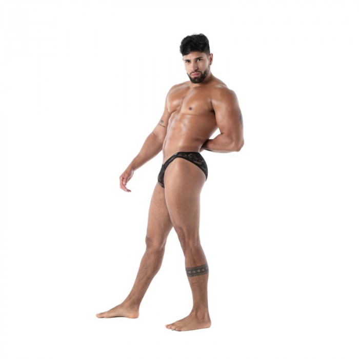 Brief of the brand TOF PARIS - Mini Slip Tof Paris Fluid Lace - Noir - Ref : TOF584N
