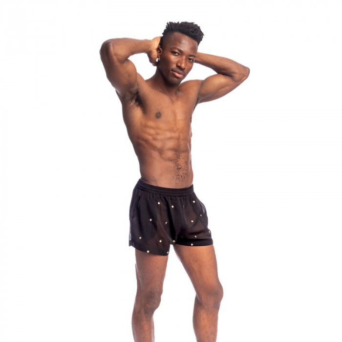 Short of the brand L HOMME INVISIBLE - Pluie des étoiles Ample Shorts L Homme Invisible Noir - Ref : HW185 ETO 001