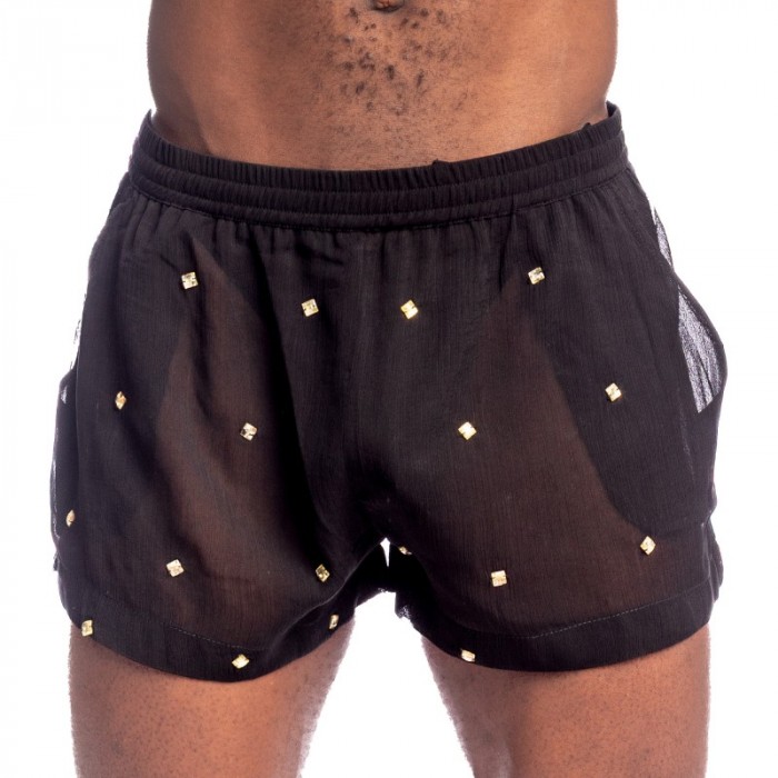 Short of the brand L HOMME INVISIBLE - Pluie des étoiles Ample Shorts L Homme Invisible Noir - Ref : HW185 ETO 001