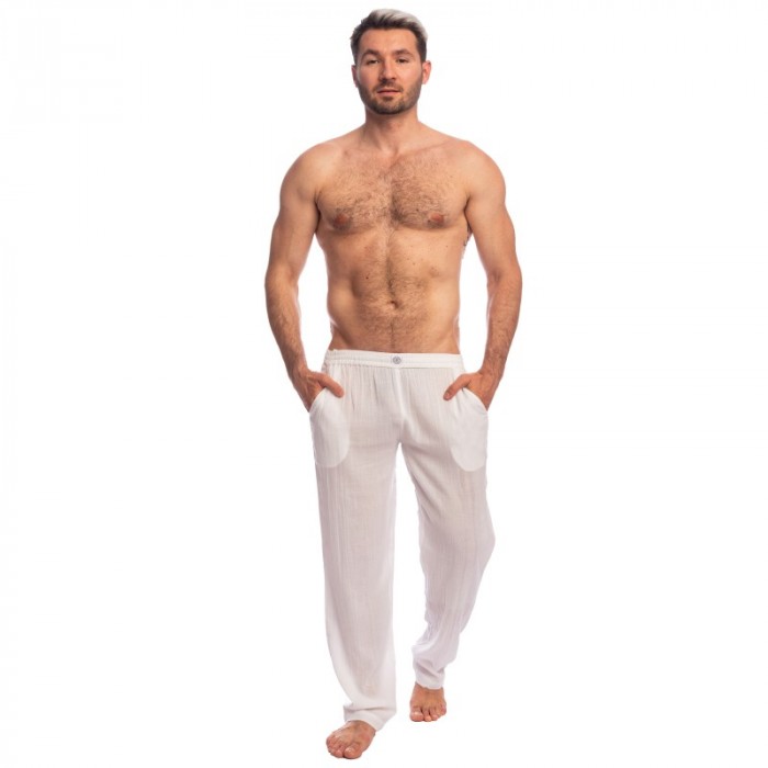 Pantalon de la marque L HOMME INVISIBLE - Amalfi - Pantalon Blanc - Ref : HW144 AMA 002