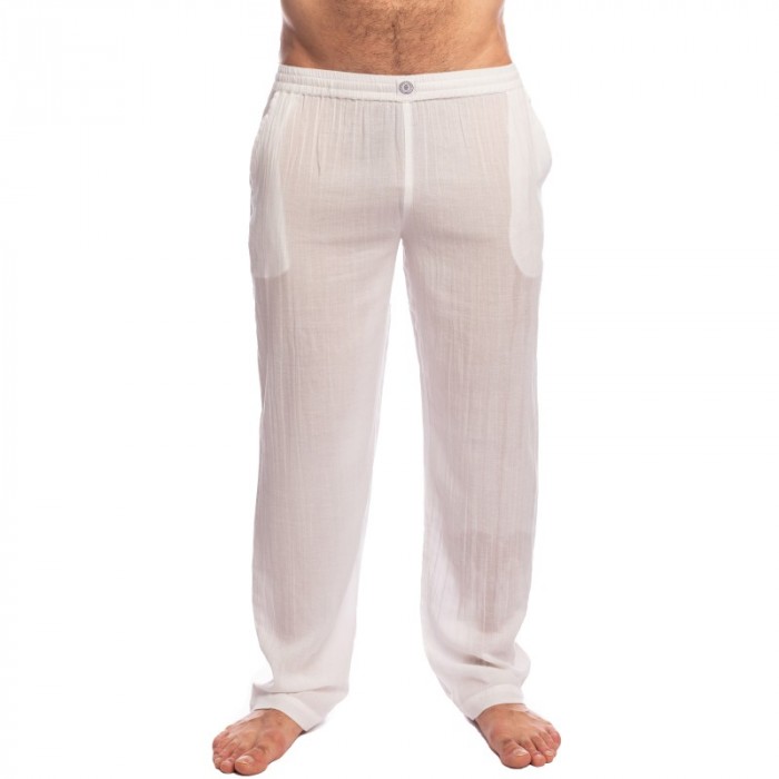 Pantalon de la marque L HOMME INVISIBLE - Amalfi - Pantalon Blanc - Ref : HW144 AMA 002