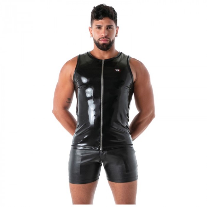 Tirantes de la marca TOF PARIS - Débardeur Latex Zip Second Peau - Ref : TOF633N