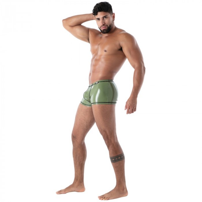 Boxer, shorty de la marque TOF PARIS - Boxer Latex Seconde Peau - Kaki - Ref : TOF635K