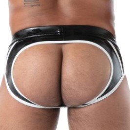 Slip, Tanga de la marque TOF PARIS - Slip Bottomless Latex Seconde Peau - Noir - Ref : TOF638N