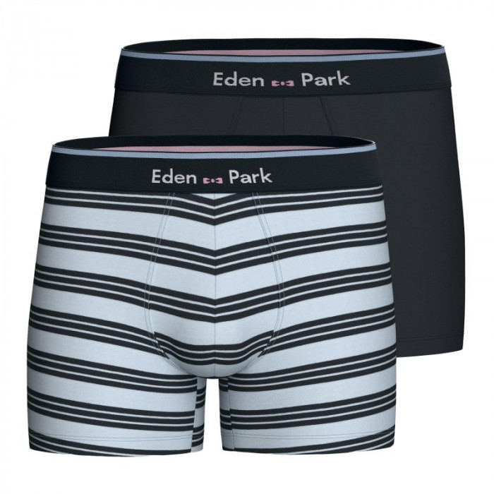 Packs del marchio EDEN PARK - Lot de 2 boxers Eden Park rayés - bleu / marine - Ref : EP1221H95P2 BL137