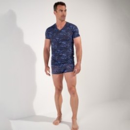 Manches courtes de la marque HOM - Tee-Shirt V Neck Star Island - Ref : 403109 P0BI