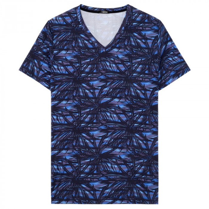 Manches courtes de la marque HOM - Tee-Shirt V Neck Star Island - Ref : 403109 P0BI