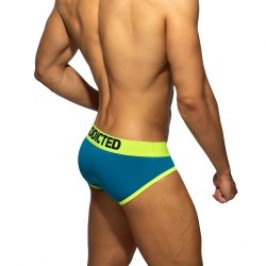 Slip, Tanga de la marque ADDICTED - Slip Swimderwear Dot Dot Dot Edition Limitée - Bleu Paon - Ref : AD1428 C27
