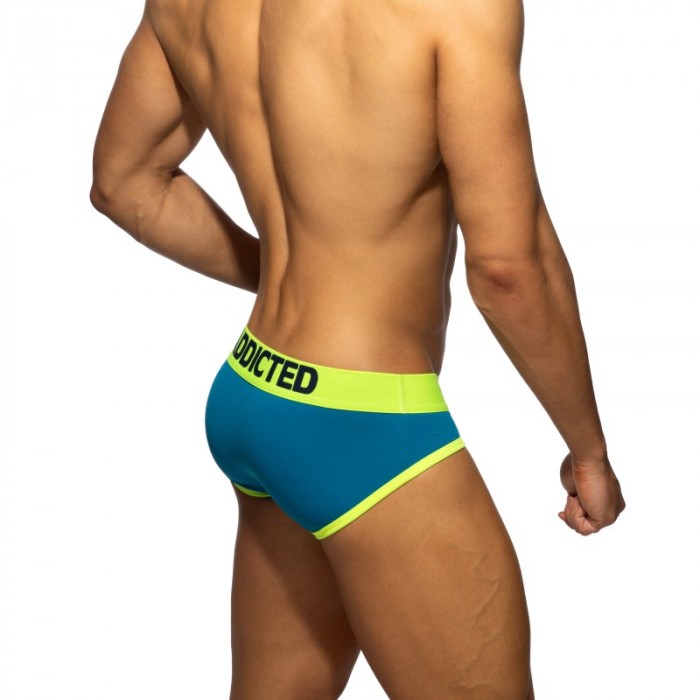 Brief of the brand ADDICTED - Slip Swimderwear Dot Dot Dot - Bleu Paon - Ref : AD1428 C27