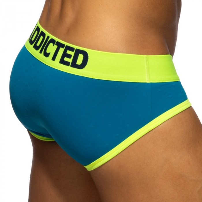 Brief of the brand ADDICTED - Slip Swimderwear Dot Dot Dot - Bleu Paon - Ref : AD1428 C27